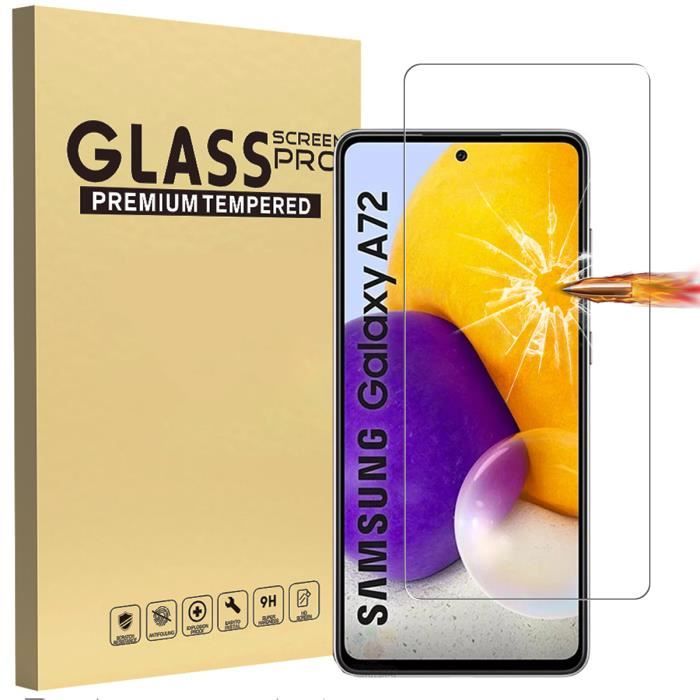 [1 Pièce] Protecteur décran Samsung Galaxy A72 Verre Trempé Film de Protection Vitre Tactile Anti-poussiere sans Bulle