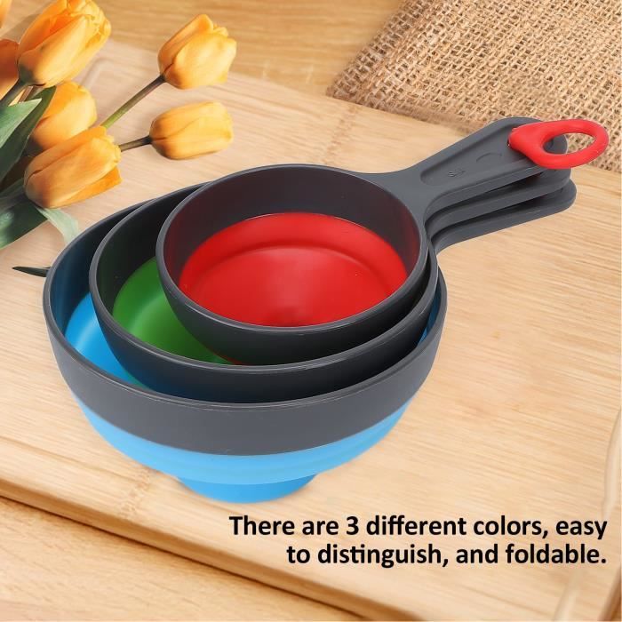 Lot De 5 Entonnoirs Pliables En Silicone - Multi-Tailles (5.5 à 11 Cm) - 5 Couleurs - Cuisine Et Bricolage