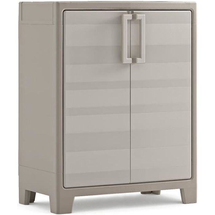 keter armoire basse gulliver beige sable 80 x 44 x 100 cm cdiscount bricolage
