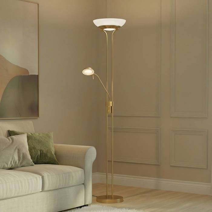 Lampadaire LED BRILONER - Intensité Variable - 6W 600 Lumens - Noir - Touche Tactile