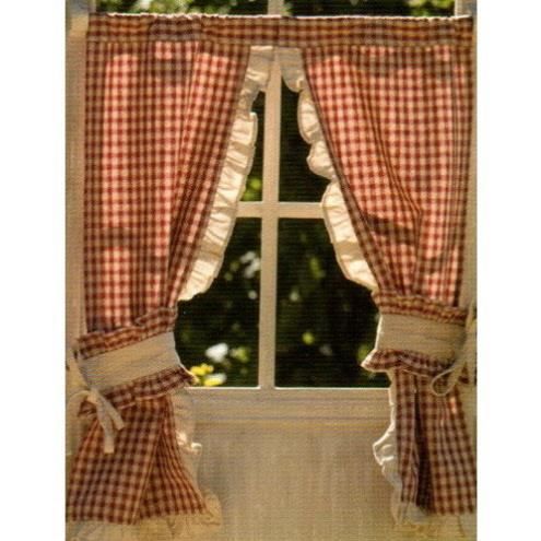 Rideaux Bonne Femme Vichy 30x70 Cm Achat Vente Rideau