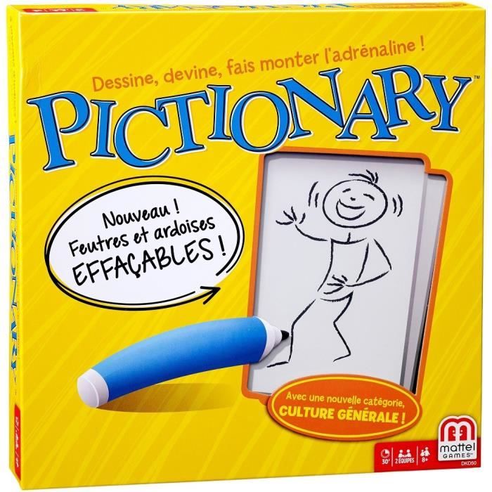 Mattel - Pictionary - Jeu de société et de dessin - 2 à 4 équipes - 8 ans et +