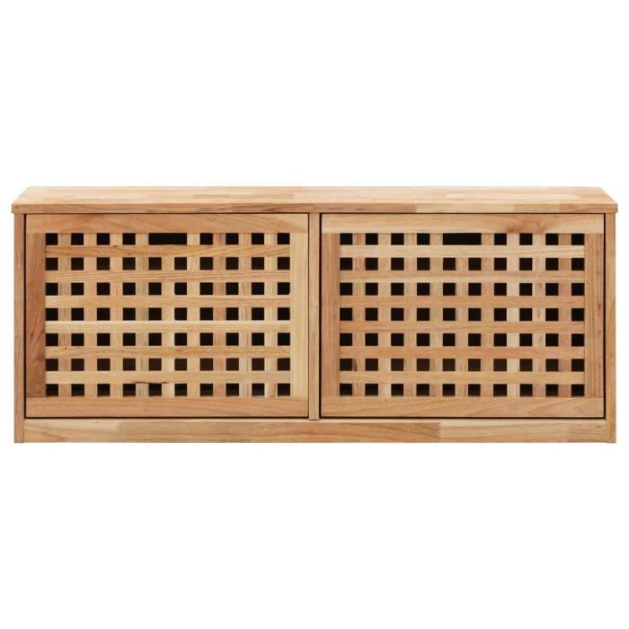 Mothinessto Banc de rangement de chaussures 94x20x38cm Bois massif de noyer LY-2767