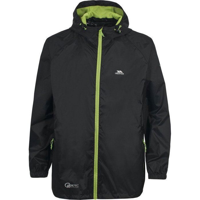 Veste imperméable - TRESPASS - Qikpac - Noir - Unisexe - Manches longues - Respirante
