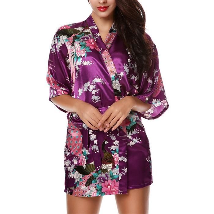HONOFASH－Kimono Japonais Court Sexy Robe de Chambre 12