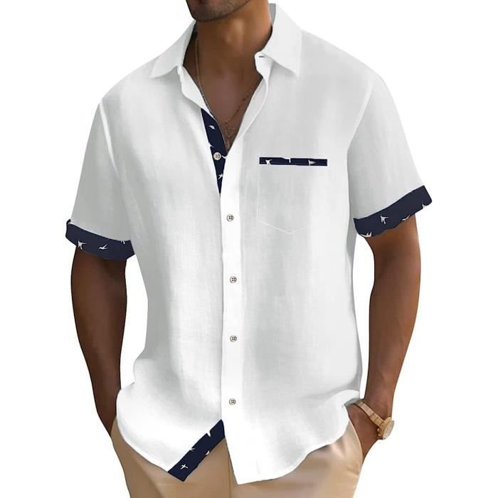 Chemise homme italienne manche courte outlet