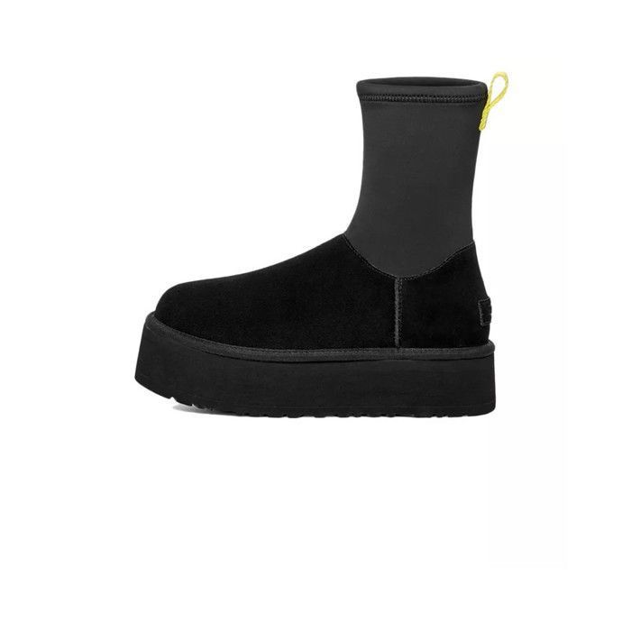 Botte Femme UGG CLASSIC DIPPER Cuir Noir Style enfiler Noir