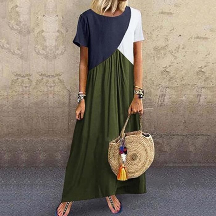 Oversize Femme Col Rond Manche Longue Ceinture Loose Casual en vrac Robe Dresse Oversize Femme Col Rond Manche Longue Ceinture Loose Casual en vrac Robe Dresse