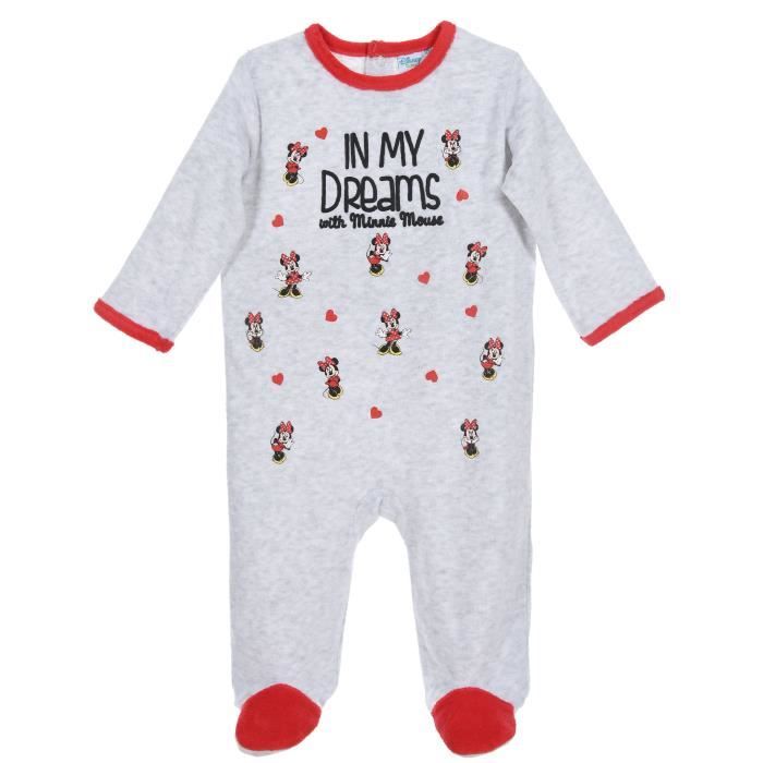 Minnie Mouse Pyjama Dors Bien Bebe Fille Gris Clair Achat Vente Pyjama Cdiscount