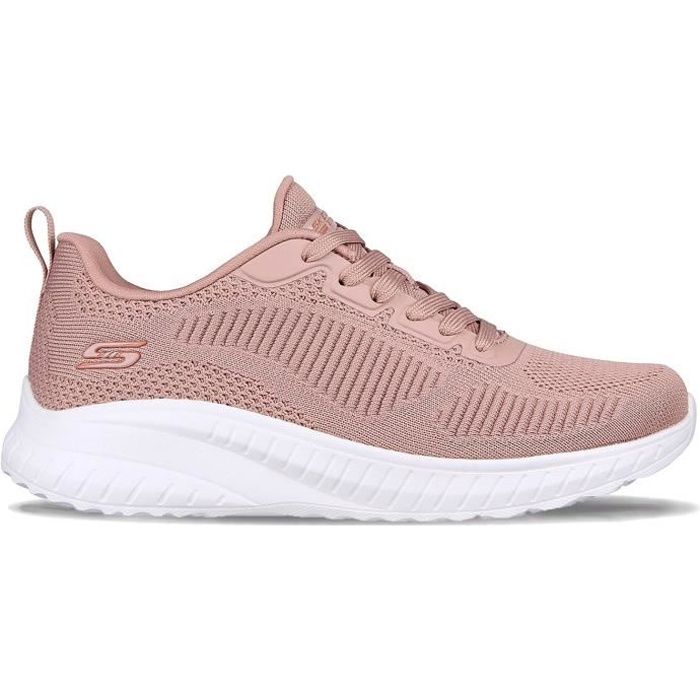 Chaussure Femme - SKECHERS - Bobs Sport Squad Chaos - Lacets - Rose - Textile