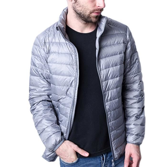 Blouson Homme Hiver Doudoune Légère - Manteau Travail Ski Mi-long Noir Classe Et Chaud