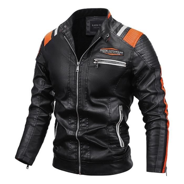 Manteau de moto en cuir PU pour hommes nouvelle veste d39automne et