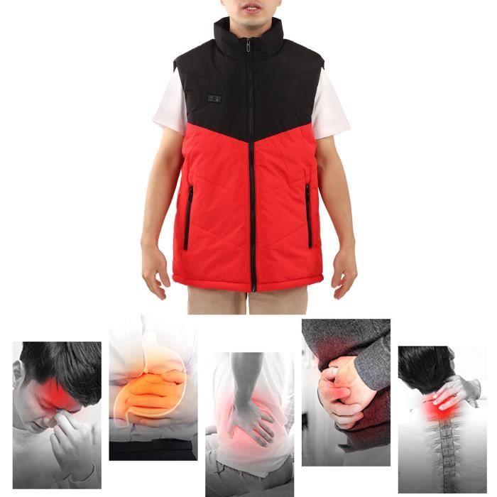 Gilet chauffant homme 11 Places Gilet Chauffant USB Double Contr?�le Blocage des Couleurs Manteau 
