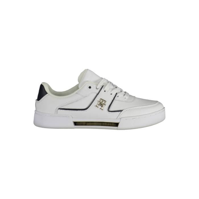 TOMMY HILFIGER Baskets Sneakers Femme Blanc Textile SF17041 Blanc