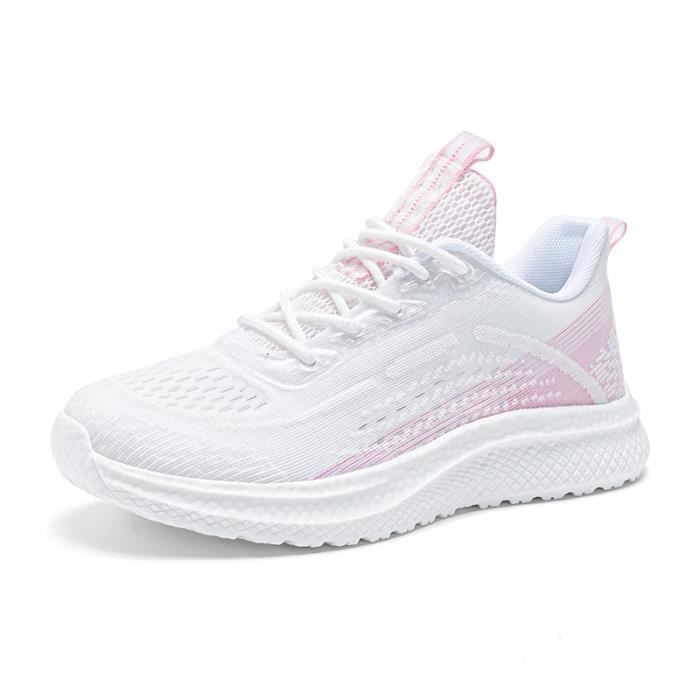 Baskets De Sport Pour Femme FT125-1B - Chaussures De Fitness En Simili Cuir Pour Course Et Gymnastique - Fermeture à Lacets