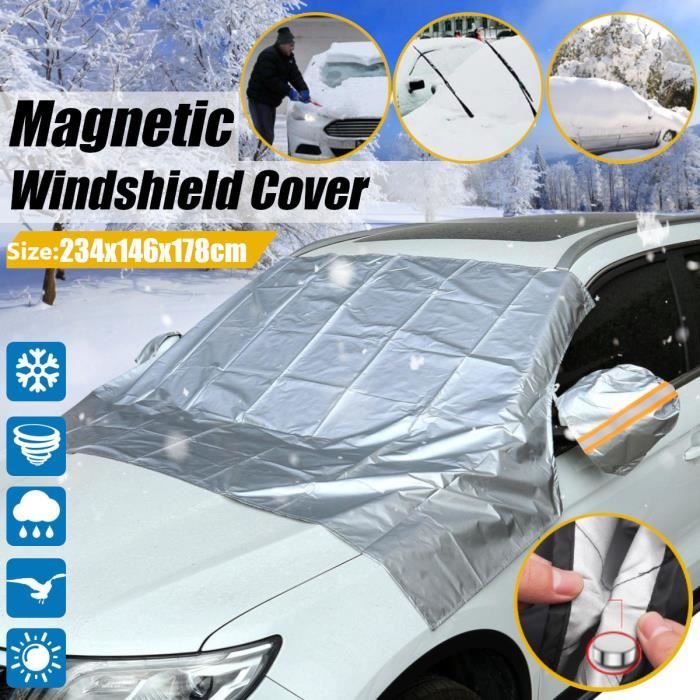 Couverture Pare-Brise Voiture Contre Le Soleil la Neige UV Glace Protection Pare Brise Hiver Anti Givre Gwotfy 2 Pcs Protege Pare Brise Givre 185 x 100cm Pluie