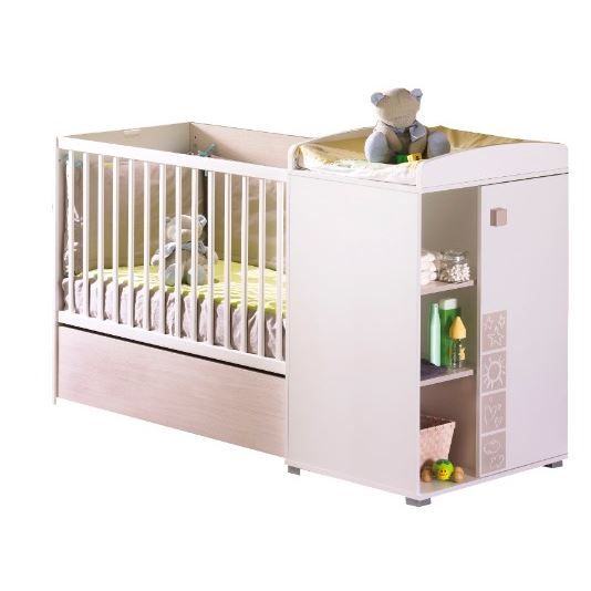 Alibaby Lit Combine Evolutif Bebe Chambre Sky Blanc Et Taupe