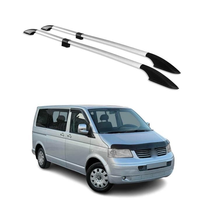 Barres De Toit Longitudinales OMAC Pour VW T6 Caravelle Multivan 2015-2025 - Noir, Long L2