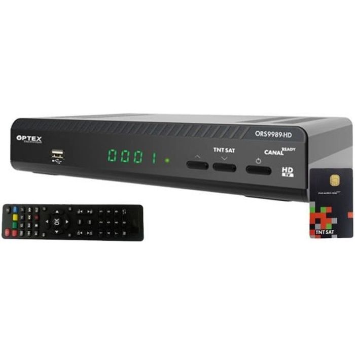 OPTEX Récepteur TV satellite HD + Carte d'accès TNTSAT V6 Astra 19.2E