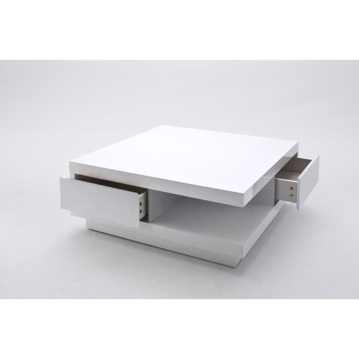 Table Basse Blanc Laque Avec Tiroir Achat Vente Pas Cher