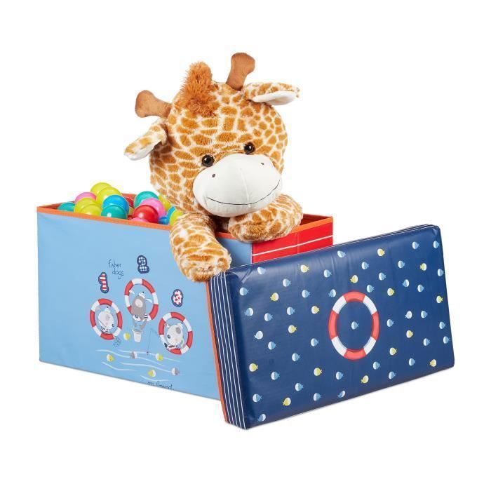 tabouret coffre jouet pouf enfant - 10025726-920