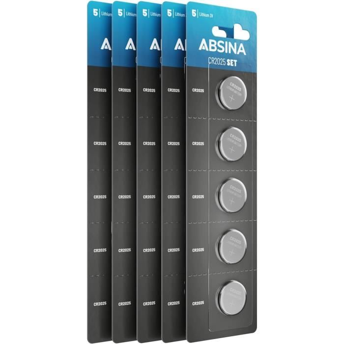 25X Pile Cr2025 3V Lithium Pile 2025 &Eacute;tanche & Longue Dur&eacute;e Pile Bouton