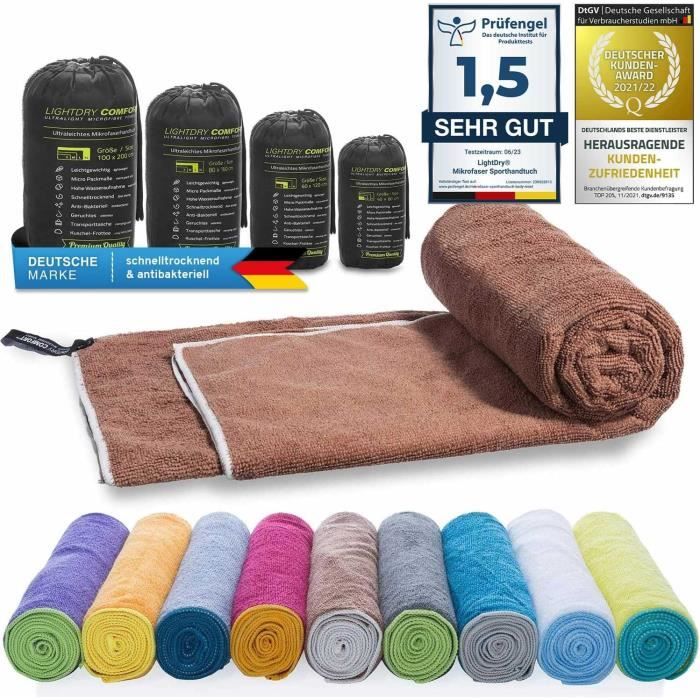 Lot De 5 Serviettes De Camping Microfibres PackTowl - Séchage Rapide - Bleu