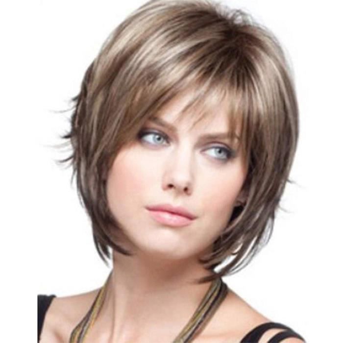 perruque femme blonde courte