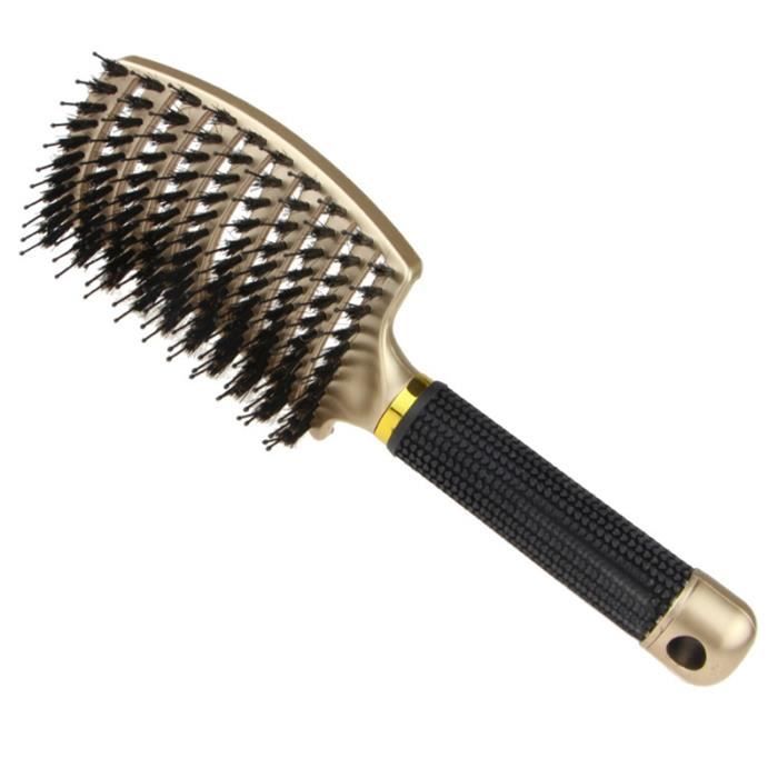 Brosse A Cheveux En Poils De Sanglier Brosse A Cheveux Demelante Courbee Et Aeree Pour Cheveux Longs Epais Ensemble De Cadeau De Cdiscount Electromenager