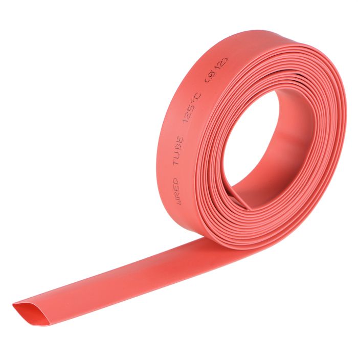 Sourcing Map Gaine Thermorétractable 1"(25mm) Diamètre 41mm Largeur Plate 2:1 Rapport Manchon Câble Tube Rétractable 1m Rouge