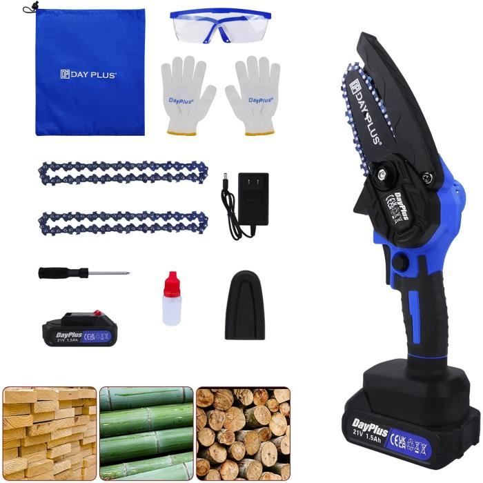 Tronçonneuse électrique Sans Fil ONEVAN 12 Pouces | Moteur Brushless 600W, Batterie 20V 4000mAh | Coupe Jusqu'à 30cm De Diamètre