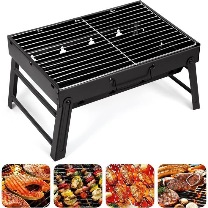 Barbecue Portatif au Charbon, Gril Pliable en Acier Inoxydable à Combustion de Bois, Cuisinières BBQ pour l'Extérieur et le Camping, Grils de Cuisson pour Pique-Nique, Plage, Cour Arrière Barbecue Portatif au Charbon, Gril Pliable en Acier Inoxydable à Combustion de Bois, Cuisinières BBQ pour l'Extérieur et le Camping, Grils de Cuisson pour Pique-Nique, Plage, Cour Arrière