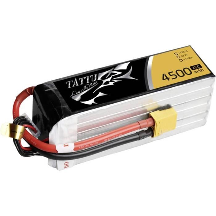 Tattu Pack de batterie (LiPo) 22.2 V 4500 mAh Nombre de cellules: 6 25 C Softcase XT90
