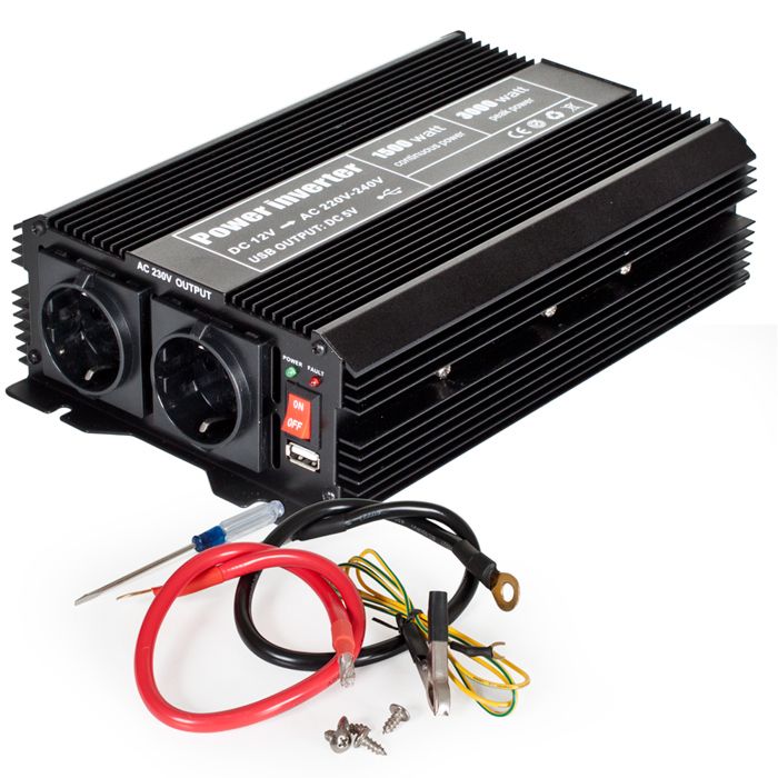 2USB Convertisseur 300 W//3000W DC 12V à AC 220V Puissance Onduleur Multifonction