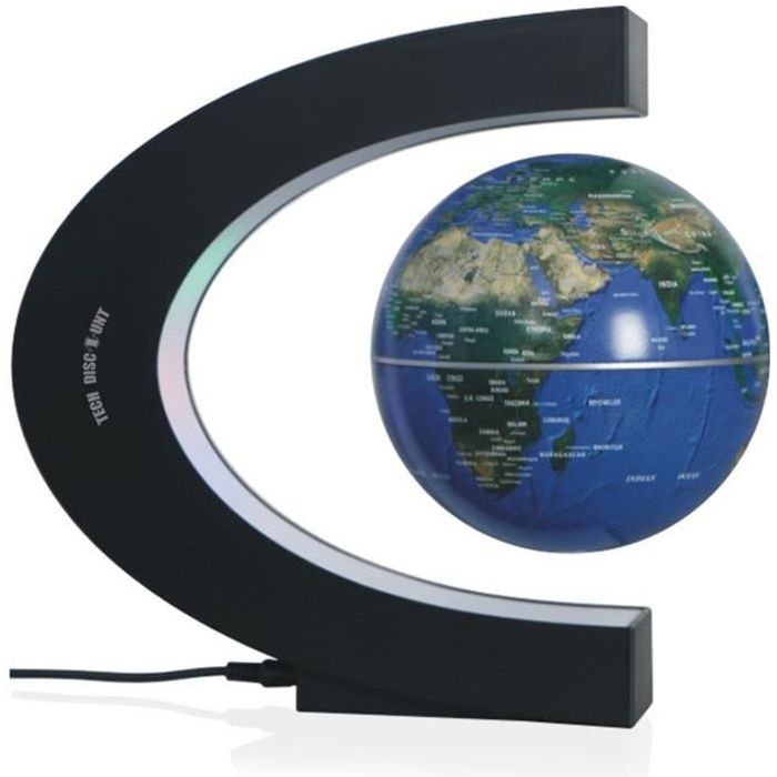 TOPINCN Globe Terrestre Suspension magnétique en Forme de C Flottante à Del en Forme de C Apprendre à étudier Décoration de la Maison Ameublement 
