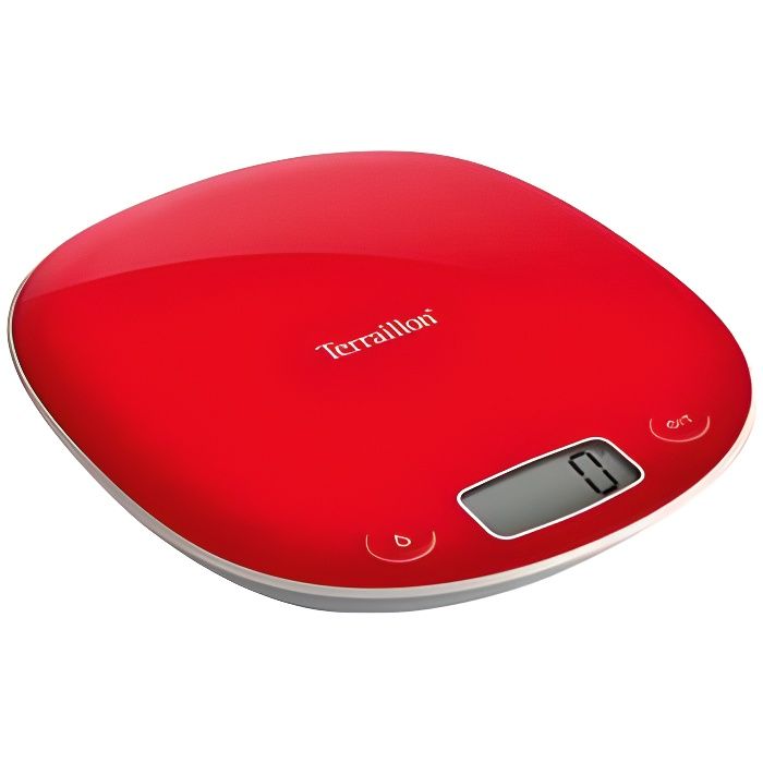 TERRAILLON 14426 - Balance de cuisine électronique Macaron Grenadine - 3g min 5kg max - Conversion liquide - Tare - Arrêt auto - LCD