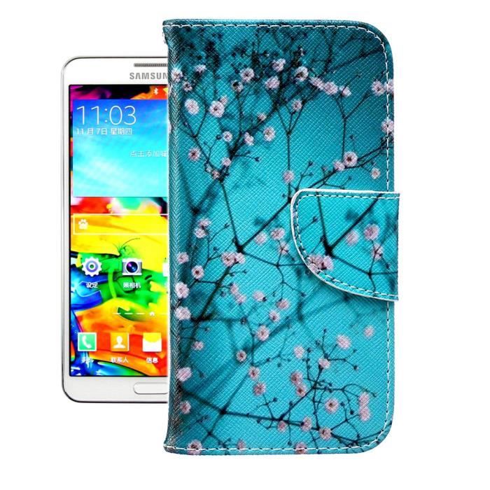 TUTUWEN Pour Samsung Galaxy Note 3 III N9000 N9005 COQUE Housse Mode fleurs PU Cuir Etui a rabat Pochette de Protection Case Cdiscount Telephonie