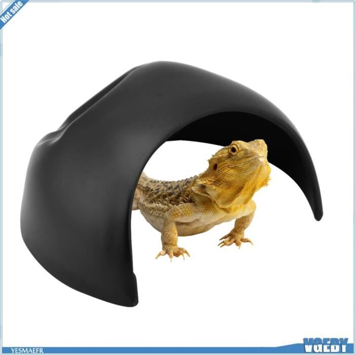 VGEBY Grotte d’araignée Boîte à reptiles lézard serpent tortue araignée nid de grotte pour décor animalerie aquarium Noir
