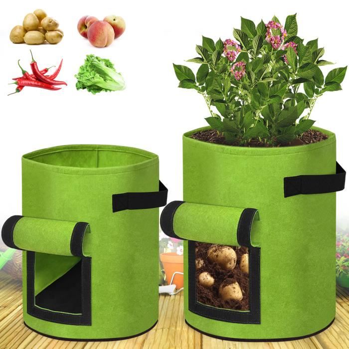 XMTECH Lot De 2 Sacs De Plantation, 10 Gallons Sacs De Culture De Plantes, Sacs à Plantes Avec