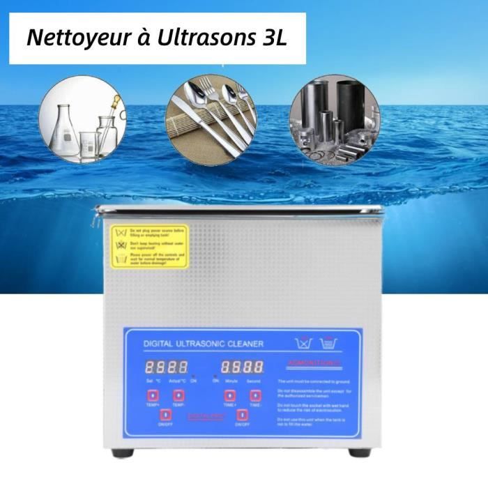 Nettoyeur à Ultrasons Professionnel Avec Chauffage - Capacité 3 à 30L - 40KHZ - Réglable 0-80°C - 220V