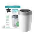 Tommee Tippee Poubelle à Couches Simplee +1 recharge - Grise et Blanche-1