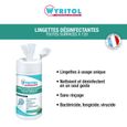 WYRITOL - Lingette désinfectante surfaces - nettoie et désinfecte - Sans rinçage -Multi usages - 120 pièces- Fabrication Française-1
