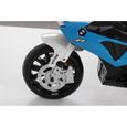 Moto électrique pour enfant BMW S1000RR - Batterie 12V - 2 moteurs - Roues en caoutchouc - Bleu-1