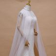 1pc maille Cape de mariage perle gland Tippet longue cape de mariée habillage pour   FLEUR-PLANTE ARTIFICIELLE - FLEUR SECHEE-1