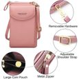 Petit sac à bandoulière pour femme, portefeuille mobile avec fente pour carte de crédit Yolistar (rose)-1