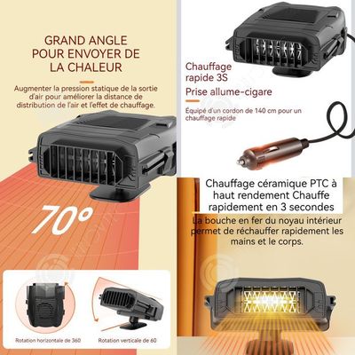 Chauffage De Voiture Portable Defroster 12V 150W Haute Puissance Dans Le Ventilateur De Chauffage Rapide De Chauffage De Voiture Pour Décongeler Le Pare-Brise D'Automobile Et Garder Au Chaud