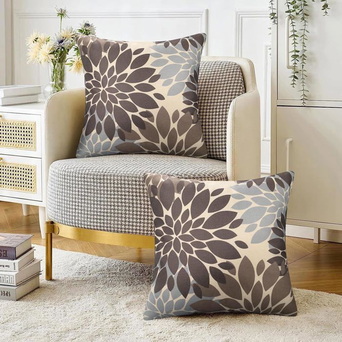 Hafaa Lot De 2 Housses De Coussin Velours 45x45 Cm - Gris Élégant, Doux Et Luxueux Pour Canapé, Lit, Chaise
