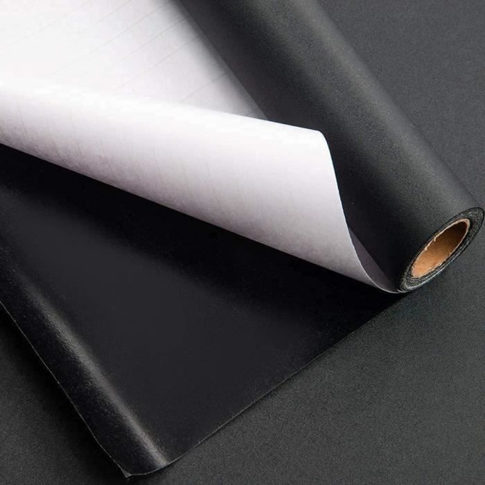 Decoroom Papier Adhesif pour Meuble Noir 90 × 500 cm Papier Peint Adhesif  Autocollant Mat Imperméable Film Vinyle Décoratif Cuisine Salon Chambre à