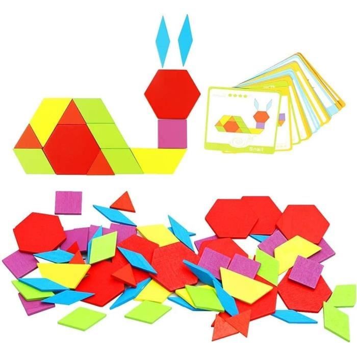 Tangrams pour,7 pièces Classiques en Bois Tangram Puzzles Jeu Jouets | Ensemble de Puzzle de Formes Tangram pour Les de 3 à 9 Ans