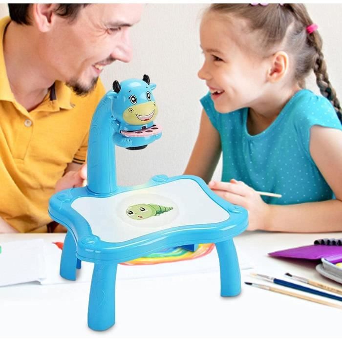 Table de projecteur de dessin pour enfants, projecteur de table de dessin  animé avec lumière et musique, Cadeaux pour enfants Jaune - Cdiscount Jeux  - Jouets